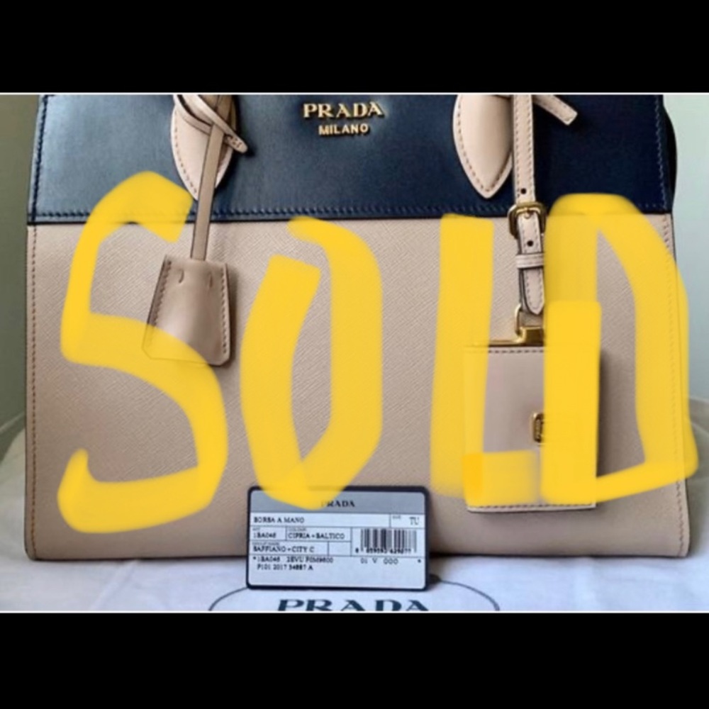 Prada, pink/navy, medium in size